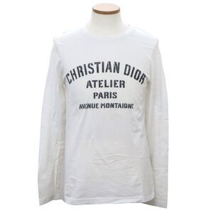 Dior Atelier Logo Long Sleeve T-shirt 043j611a0589 M Size White Cotton